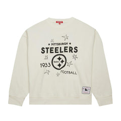 Pittsburgh Steelers Women's Plus Size Shooting Star Sweatshirt - Cream Sweatshirts
