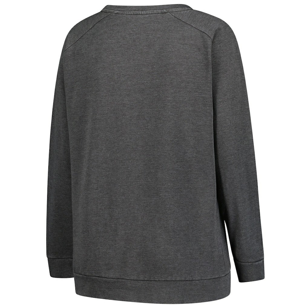 Washington Commanders Profile Women's Plus Size Acid Wash Raglan Sweatshirt - Charcoal Sweatshirts