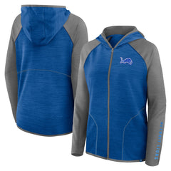 Detroit Lions Women's Plus Size End Around Pass Full-Zip Hoodie - Blue Hoodies