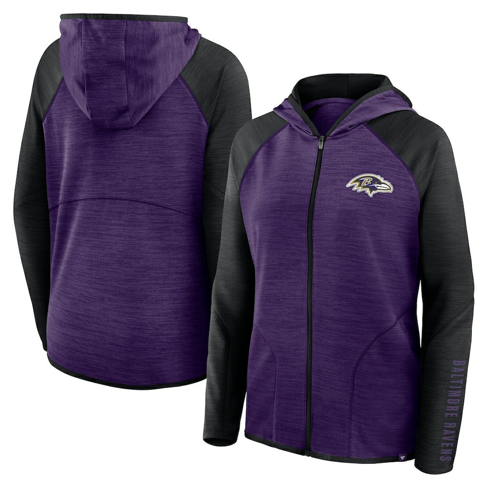 Baltimore Ravens Women's Plus Size End Around Pass Full-Zip Hoodie - Purple Hoodies