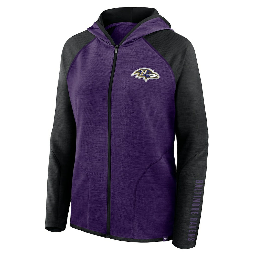 Baltimore Ravens Women's Plus Size End Around Pass Full-Zip Hoodie - Purple Hoodies