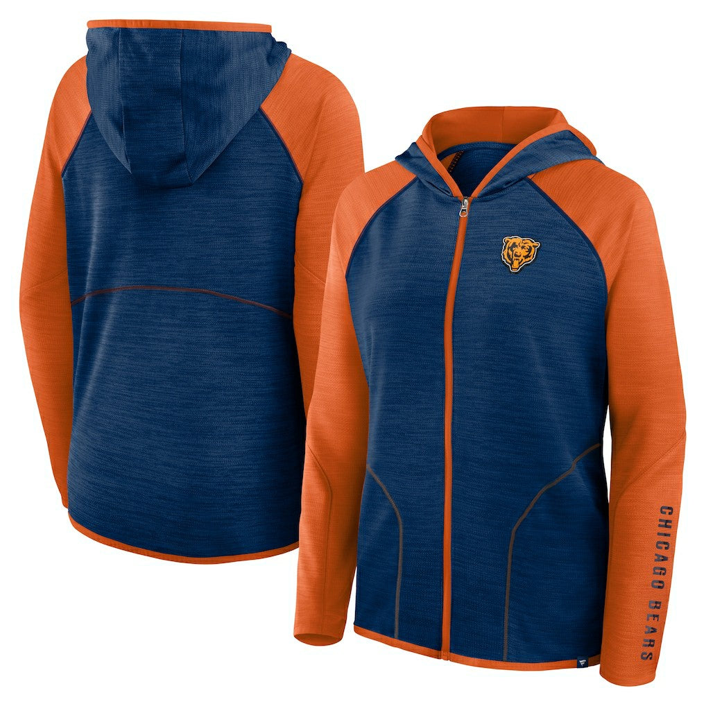 Chicago Bears Women's Plus Size End Around Pass Full-Zip Hoodie - Navy Hoodies