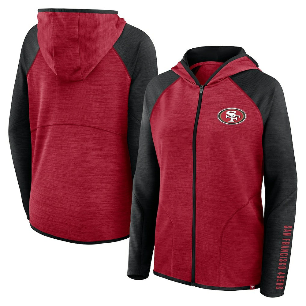 San Francisco 49ers Women's Plus Size End Around Pass Full-Zip Hoodie - Scarlet Hoodies