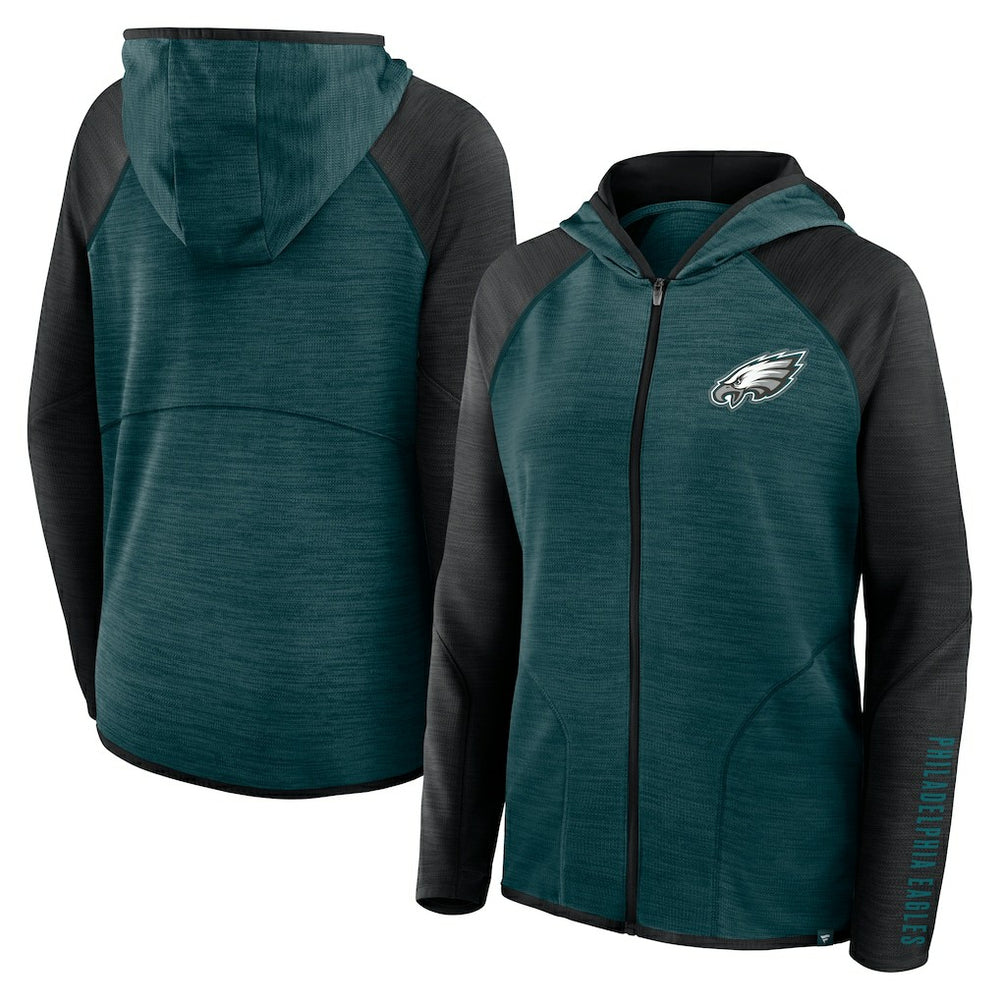 Philadelphia Eagles Women's Plus Size End Around Pass Full-Zip Hoodie - Midnight Green Hoodies