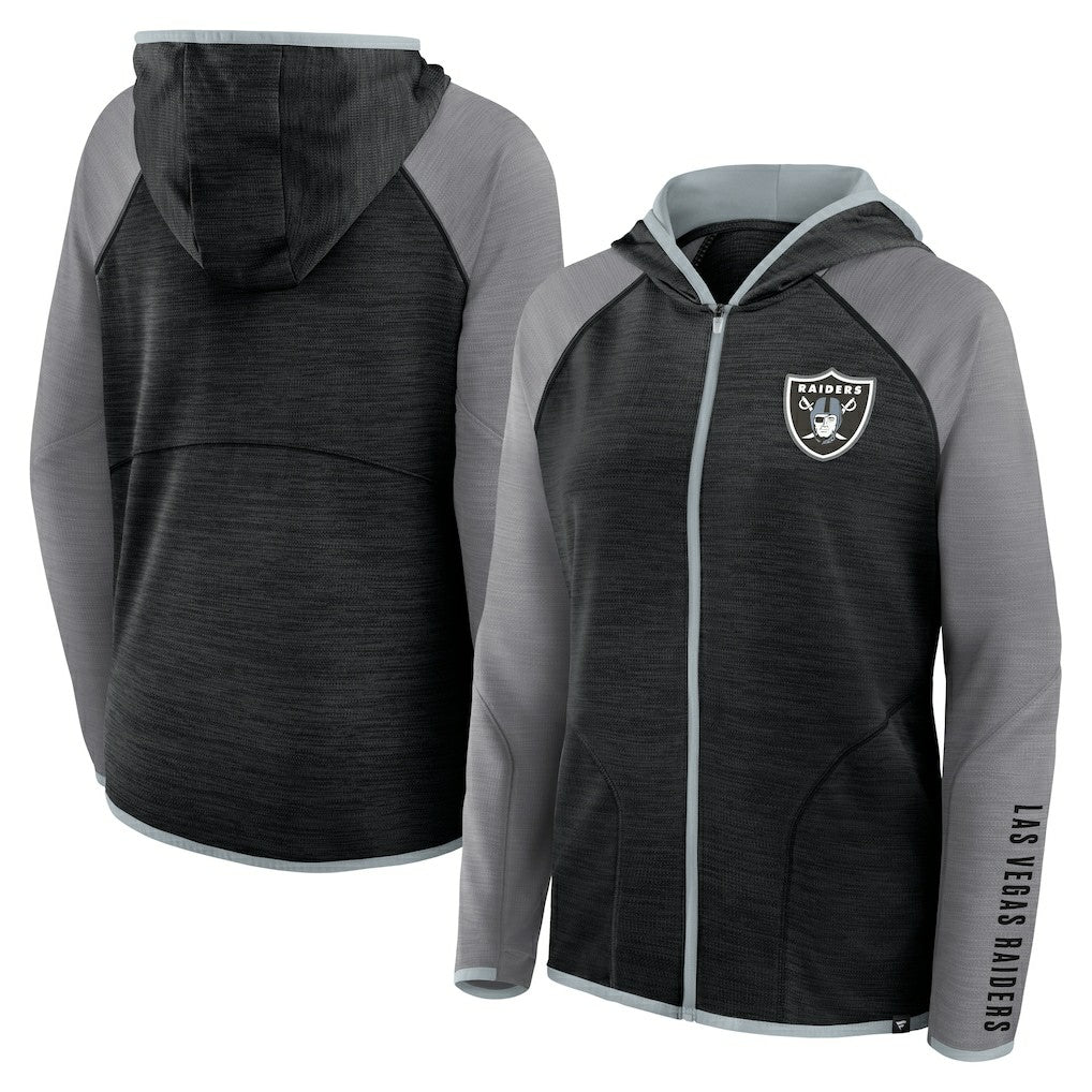 Las Vegas Raiders Women's Plus Size End Around Pass Full-Zip Hoodie - Black Hoodies