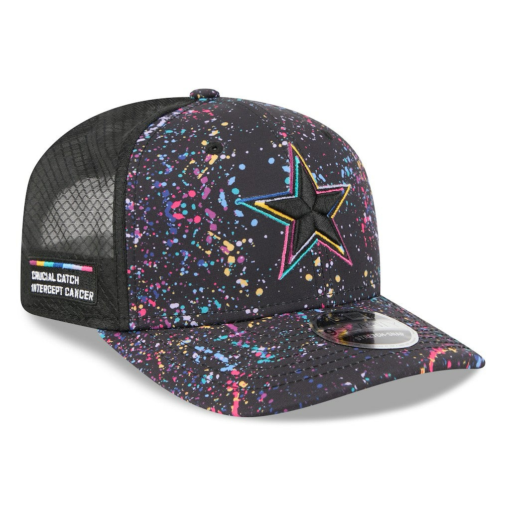 Dallas Cowboys New Era 2025 NFL Crucial Catch 9SEVENTY Adjustable Hat - Black Hats