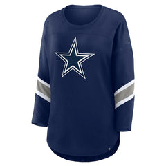 Dallas Cowboys Women's Plus Size Redzone 3/4-Sleeve Scoop Neck T-Shirt - Navy T-shirts