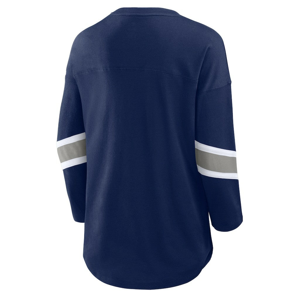 Dallas Cowboys Women's Plus Size Redzone 3/4-Sleeve Scoop Neck T-Shirt - Navy T-shirts