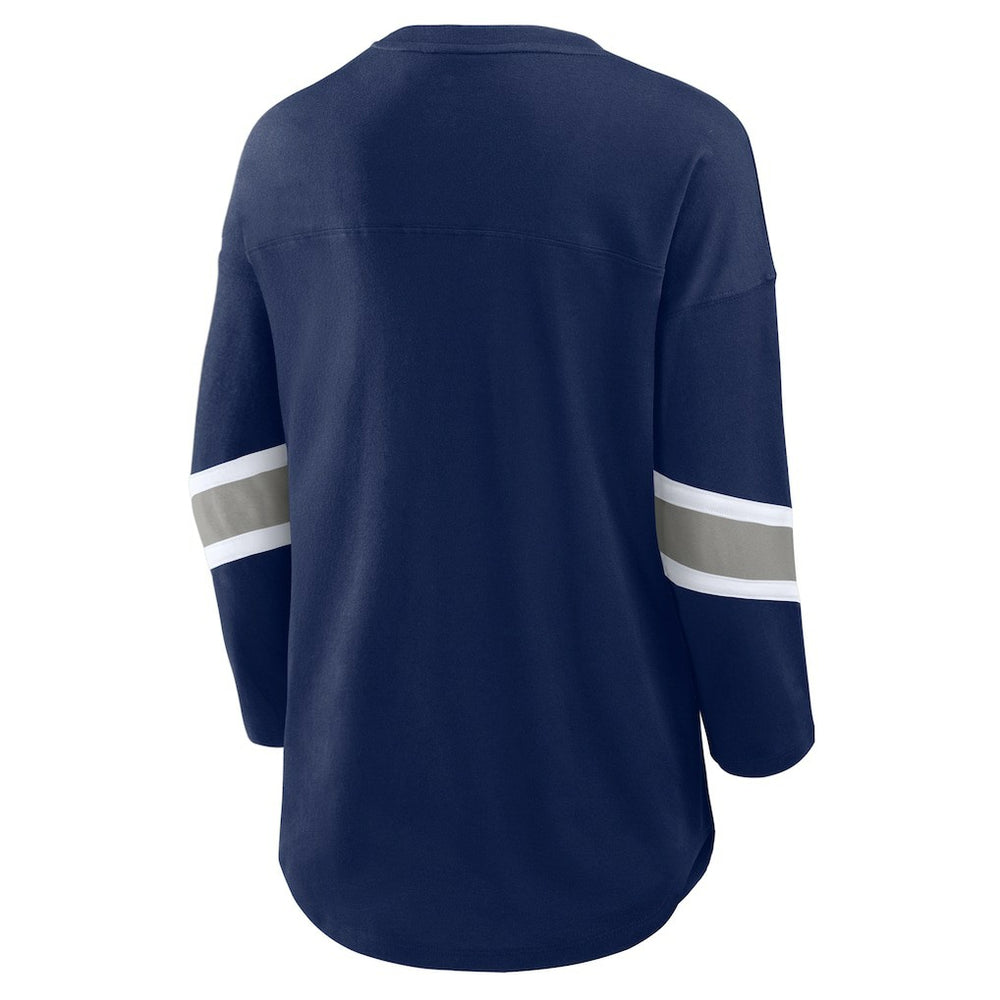 Dallas Cowboys Women's Plus Size Redzone 3/4-Sleeve Scoop Neck T-Shirt - Navy T-shirts