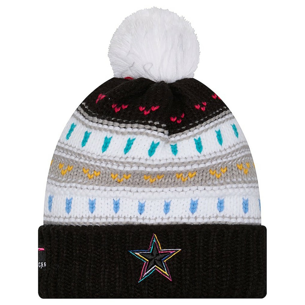 Dallas Cowboys New Era Women's 2025 NFL Crucial Catch Cuffed Knit Hat with Pom - Black Hats