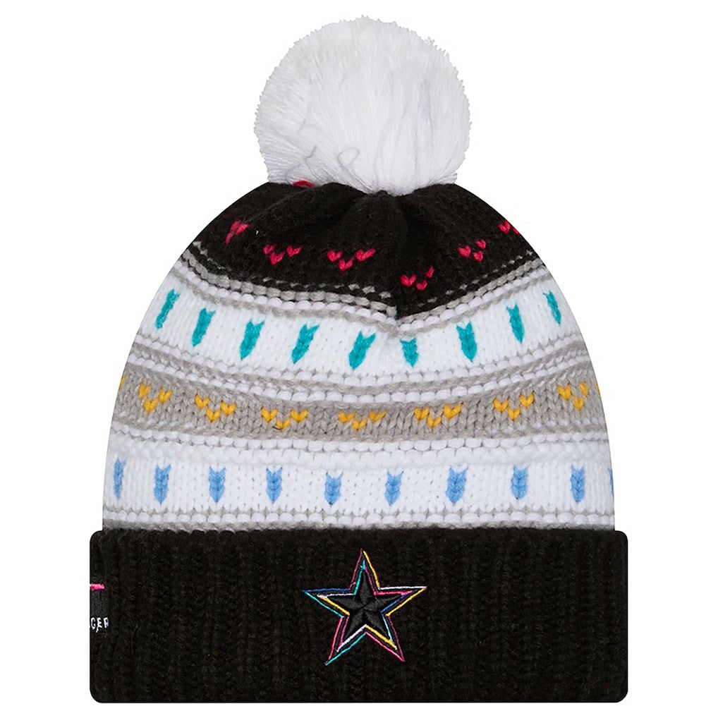 Dallas Cowboys New Era Women's 2025 NFL Crucial Catch Cuffed Knit Hat with Pom - Black Hats