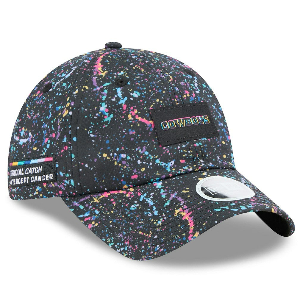 Dallas Cowboys New Era Women's 2025 NFL Crucial Catch Pony Tail Adjustable Hat - Black Hats