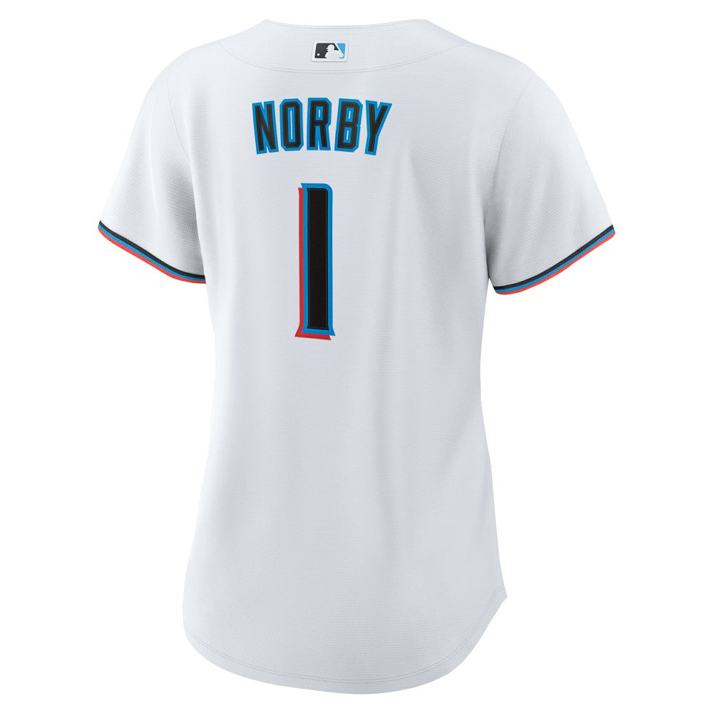 Connor Norby Miami Marlins Nike Women's Home Replica Jersey - White Jerseys