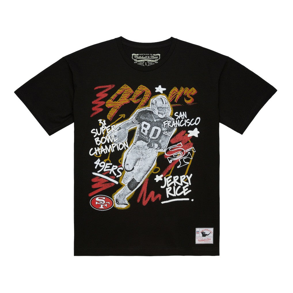 Jerry Rice San Francisco 49ers Chalked Up Player Graphic T-Shirt - Black T-shirts
