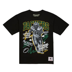 Reggie White Green Bay Packers Chalked Up Player Graphic T-Shirt - Black T-shirts
