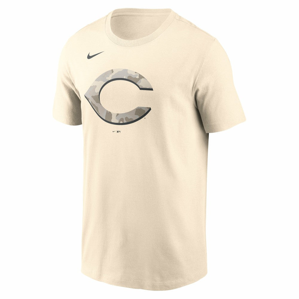 Cincinnati Reds Nike Camo Logo T-Shirt - Cream T-shirts