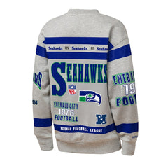 Seattle Seahawks Youth Throwback All-Over Print Fleece Sweatshirt - Gray Sweatshirts