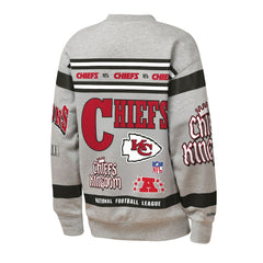 Kansas City Chiefs Youth Throwback All-Over Print Fleece Sweatshirt - Gray Sweatshirts