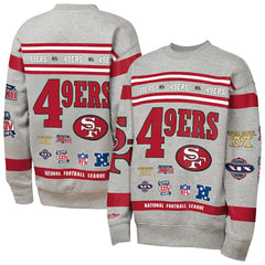San Francisco 49ers Youth Throwback All-Over Print Fleece Sweatshirt - Gray Sweatshirts