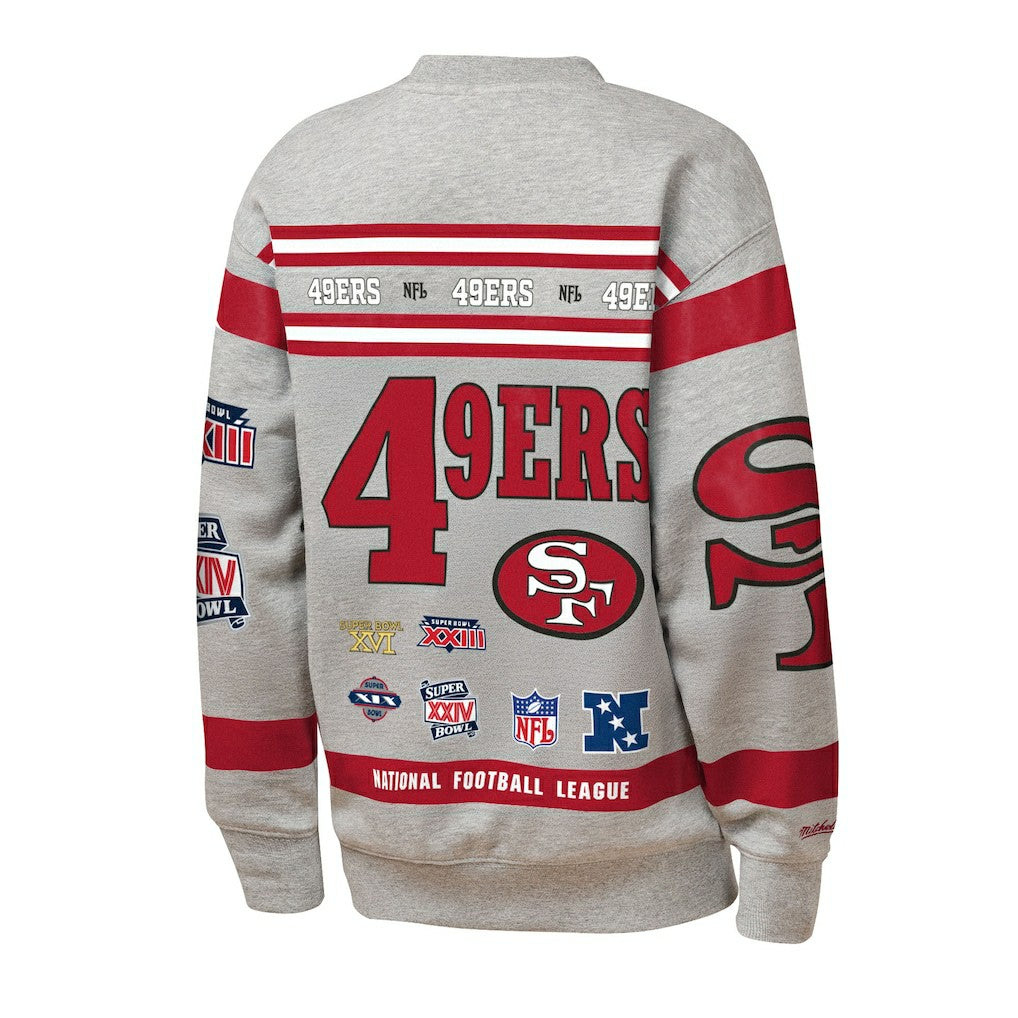San Francisco 49ers Youth Throwback All-Over Print Fleece Sweatshirt - Gray Sweatshirts