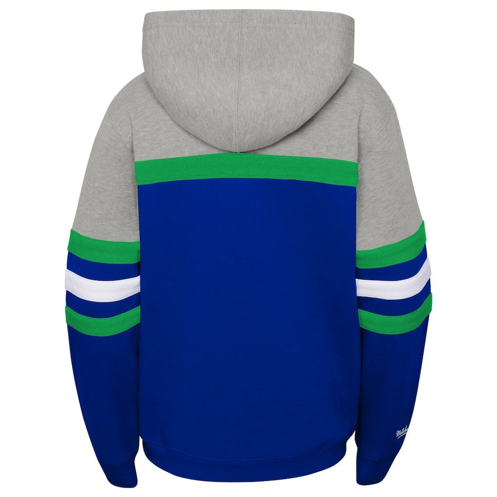 Seattle Seahawks Youth Throwback Head Coach Pullover Hoodie - Royal Hoodies