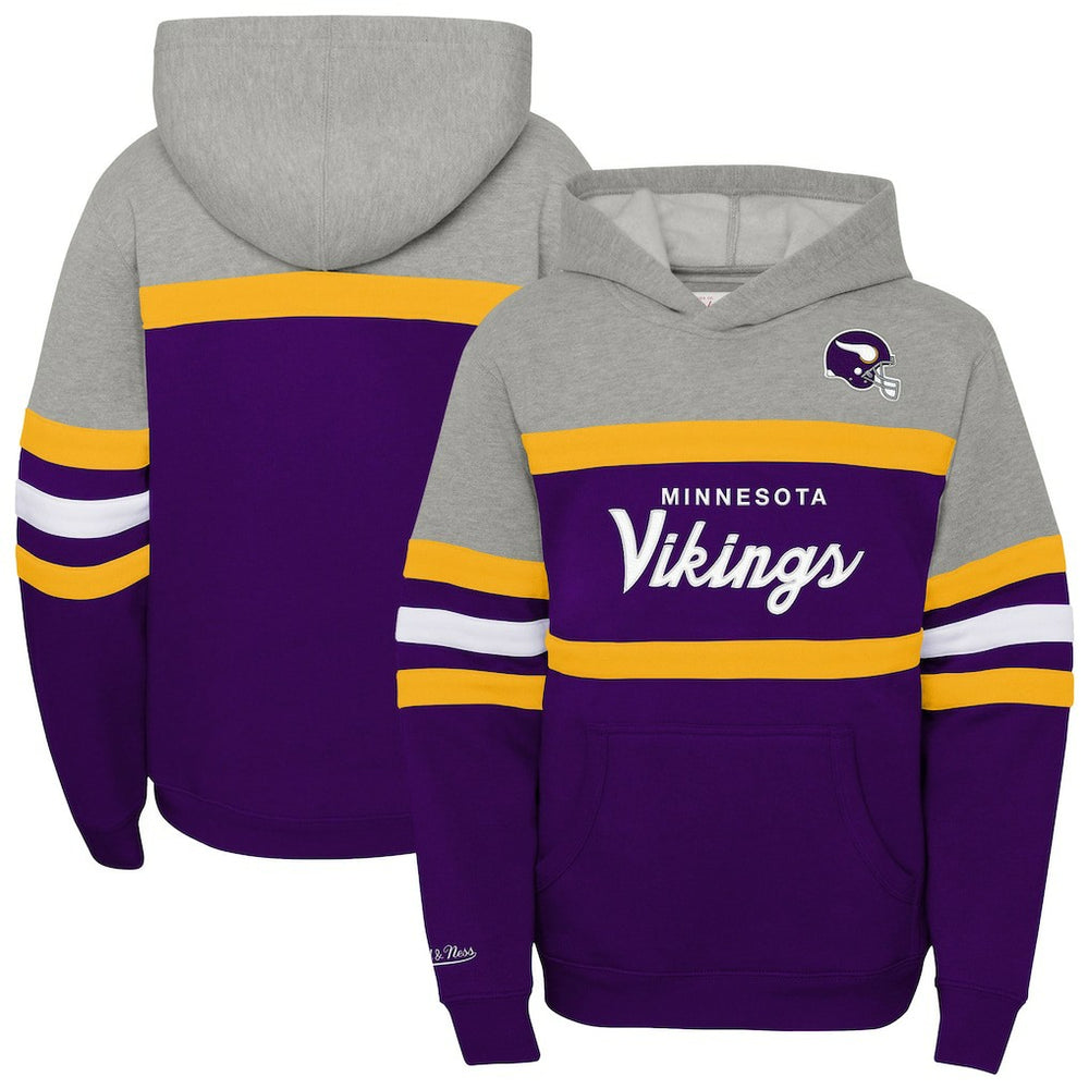Minnesota Vikings Youth Throwback Head Coach Pullover Hoodie - Purple Hoodies