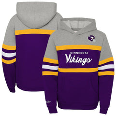 Minnesota Vikings Youth Throwback Head Coach Pullover Hoodie - Purple Hoodies