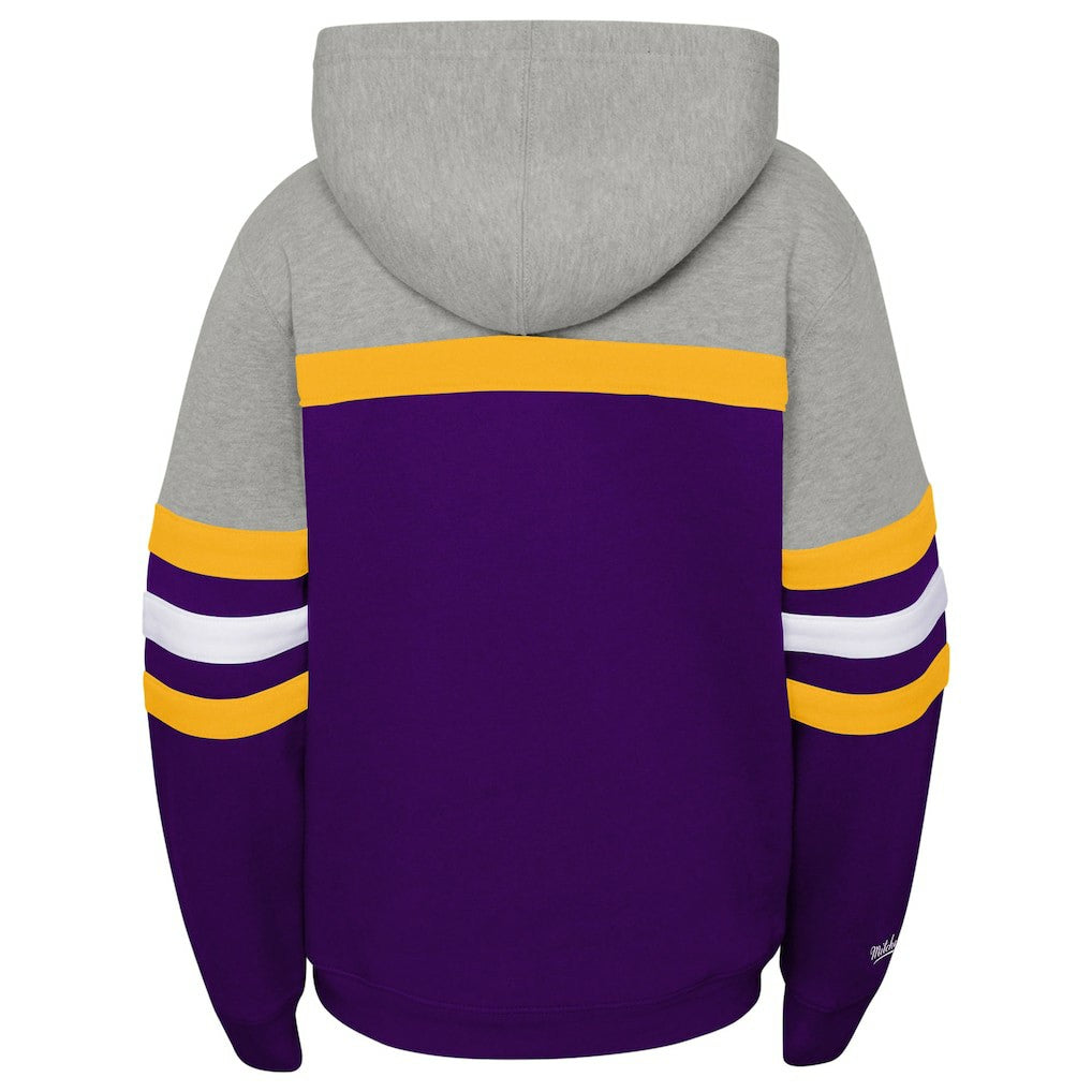 Minnesota Vikings Youth Throwback Head Coach Pullover Hoodie - Purple Hoodies