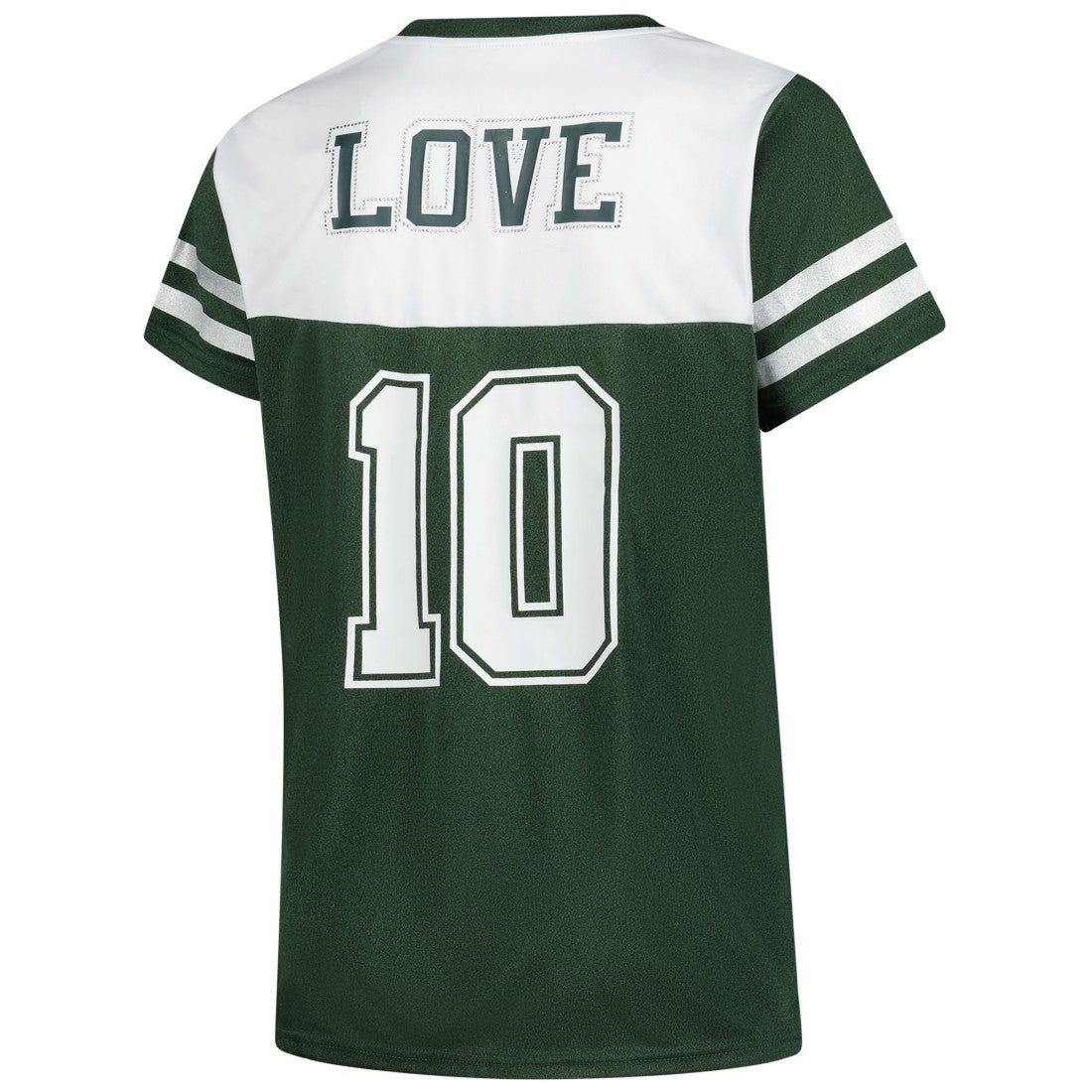 Jordan Love Green Bay Packers Women's Plus Size Bling V-Neck T-Shirt - White T-shirts