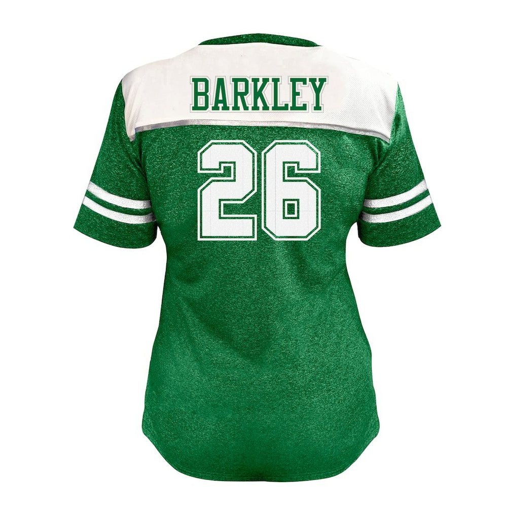 Saquon Barkley Philadelphia Eagles Women's Plus Size Bling V-Neck T-Shirt - White T-shirts