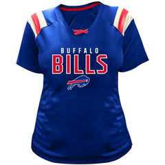 Josh Allen Buffalo Bills Women's Plus Size Name & Number Raglan Lace V-Neck T-Shirt - Royal T-shirts