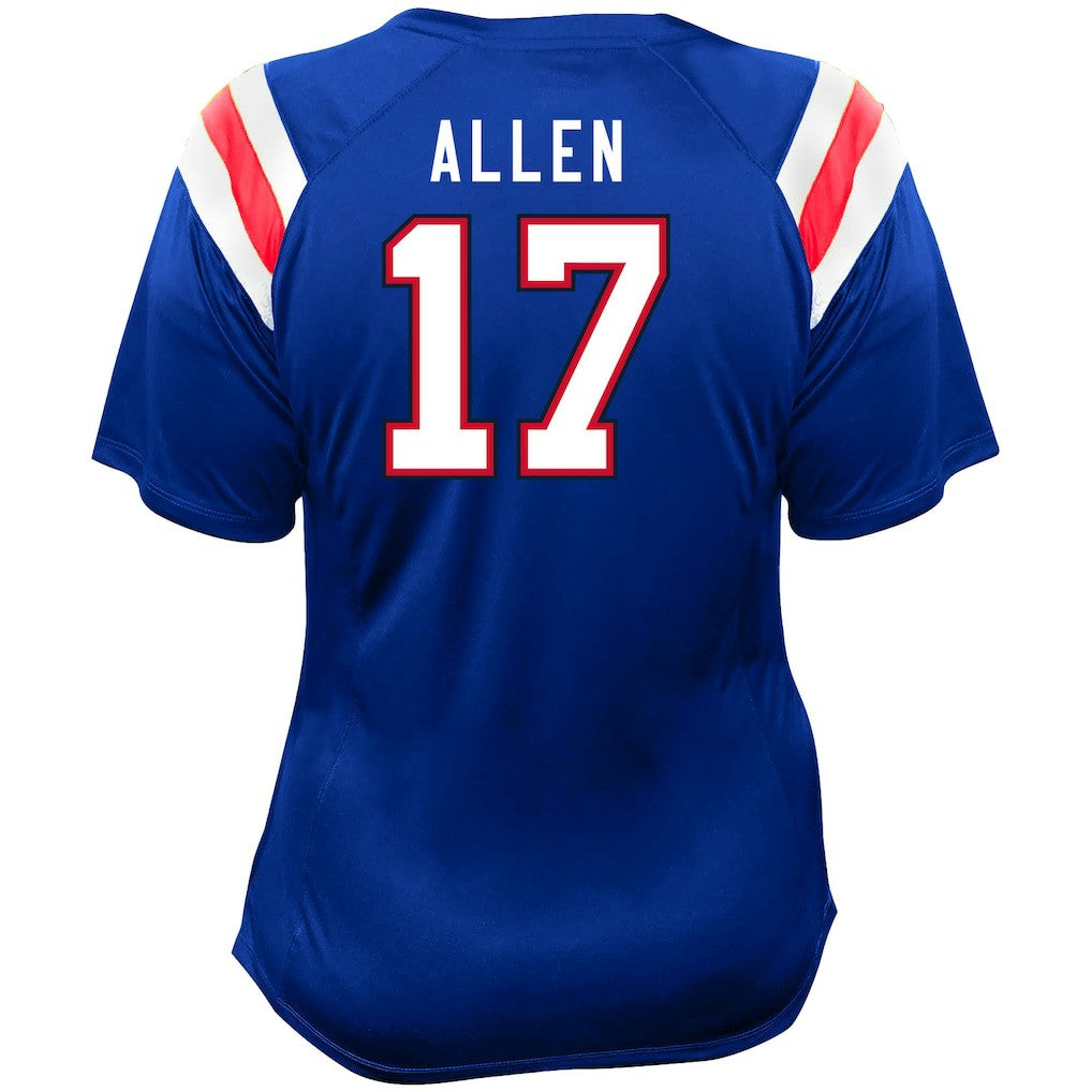 Josh Allen Buffalo Bills Women's Plus Size Name & Number Raglan Lace V-Neck T-Shirt - Royal T-shirts