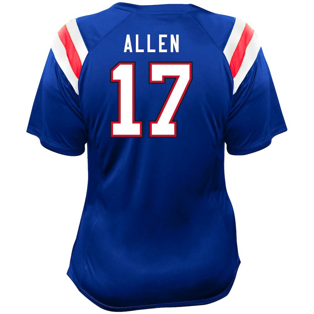 Josh Allen Buffalo Bills Women's Plus Size Name & Number Raglan Lace V-Neck T-Shirt - Royal T-shirts