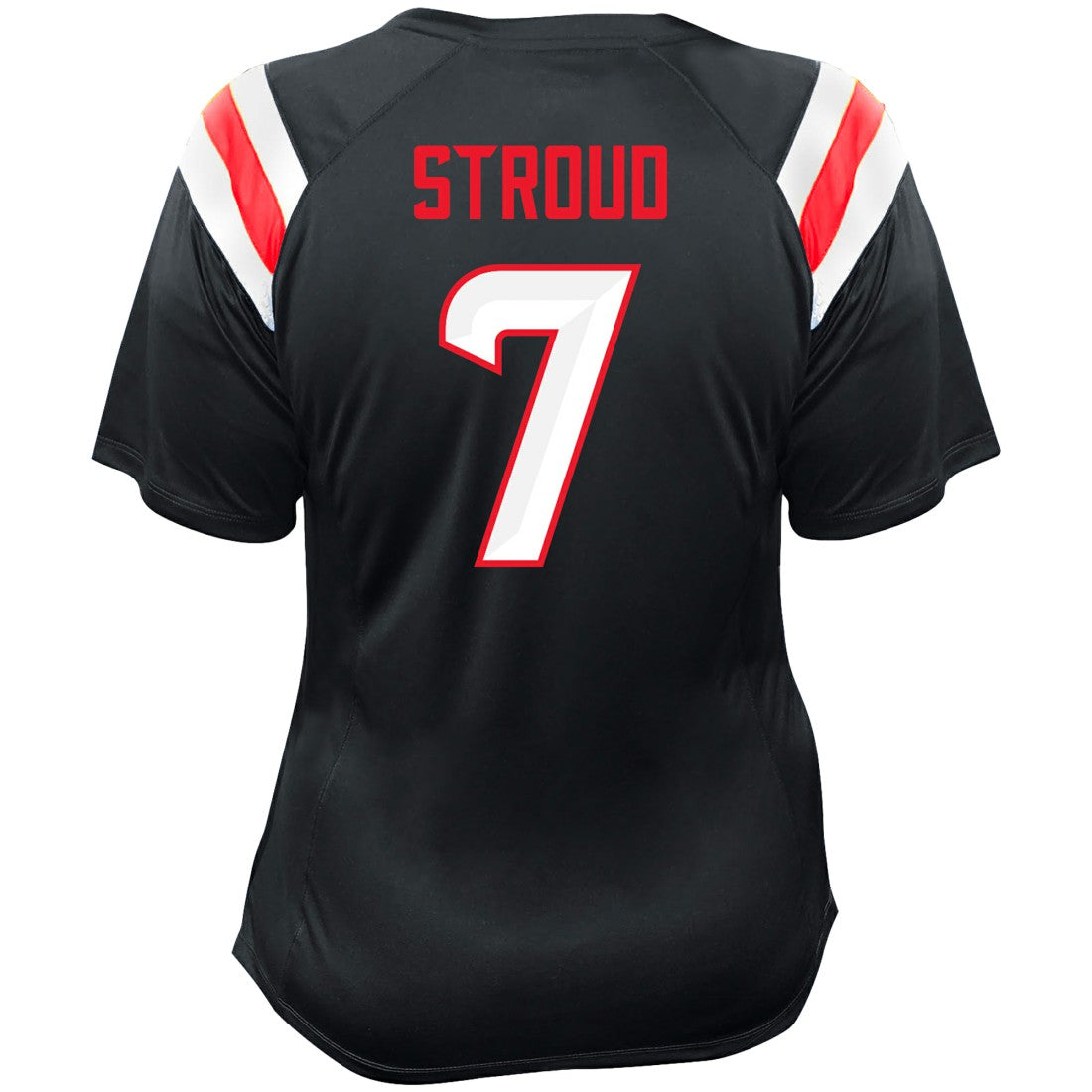 C.J. Stroud Houston Texans Women's Plus Size Name & Number Raglan Lace V-Neck T-Shirt - Navy T-shirts