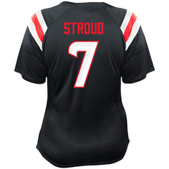 C.J. Stroud Houston Texans Women's Plus Size Name & Number Raglan Lace V-Neck T-Shirt - Navy T-shirts