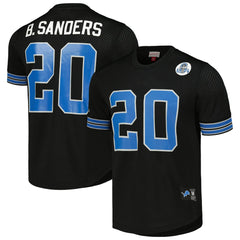 Barry Sanders Detroit Lions Big & Tall Mesh Player Name & Number Shirt - Black