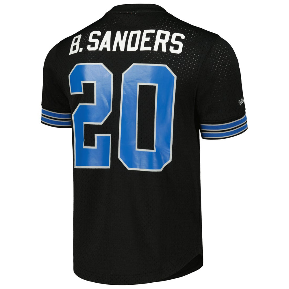Barry Sanders Detroit Lions Big & Tall Mesh Player Name & Number Shirt - Black