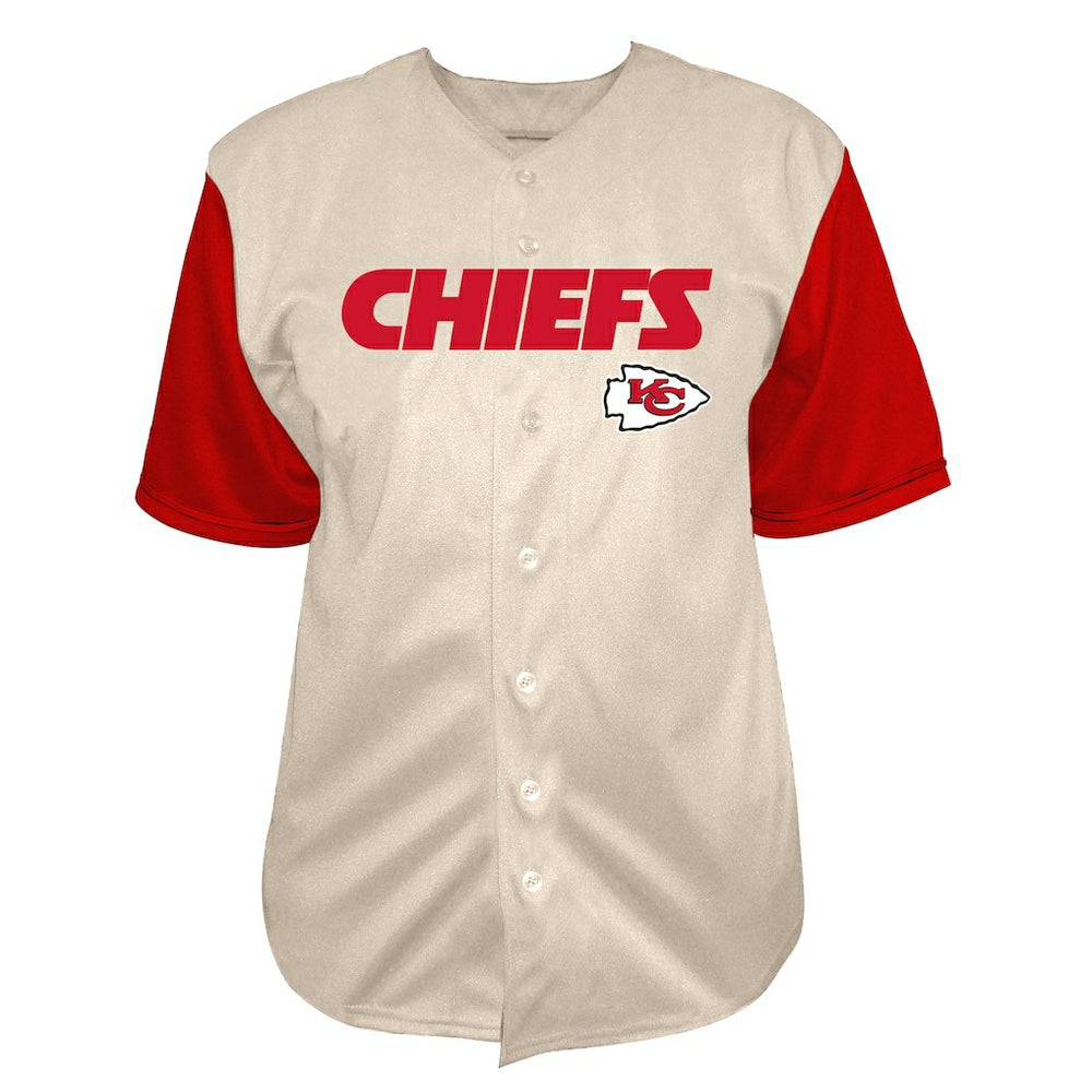 Patrick Mahomes Kansas City Chiefs Big & Tall Baseball Button-Up Shirt - Cream
