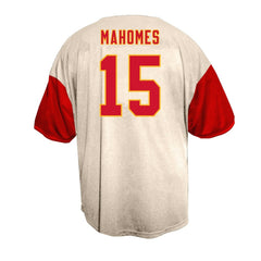 Patrick Mahomes Kansas City Chiefs Big & Tall Baseball Button-Up Shirt - Cream