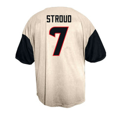 C.J. Stroud Houston Texans Big & Tall Baseball Button-Up Shirt - Cream