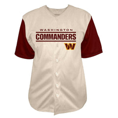 Jayden Daniels Washington Commanders Big & Tall Baseball Button-Up Shirt - Cream