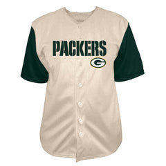 Jordan Love Green Bay Packers Big & Tall Baseball Button-Up Shirt - Cream