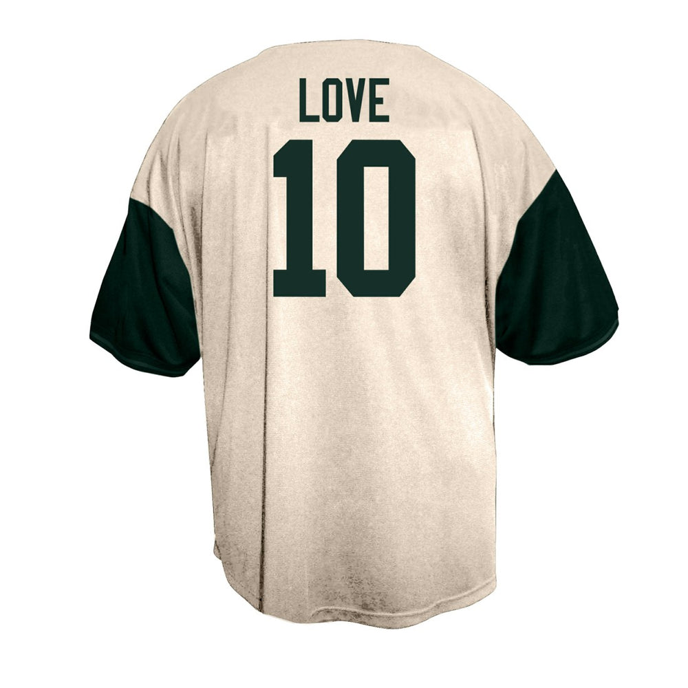 Jordan Love Green Bay Packers Big & Tall Baseball Button-Up Shirt - Cream