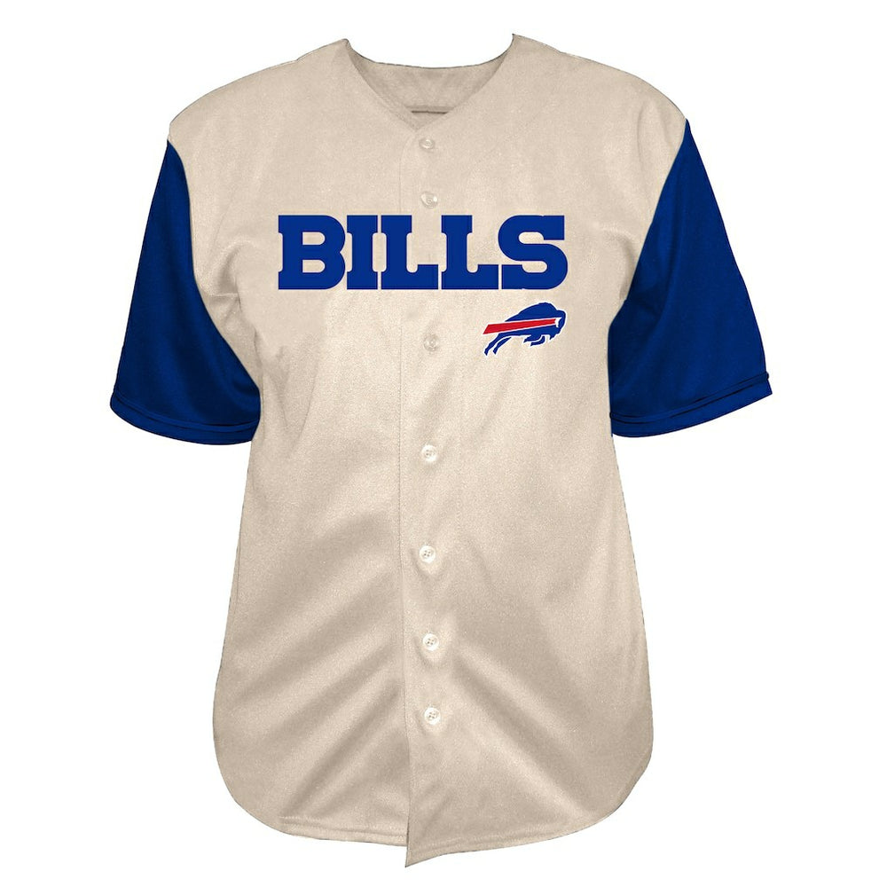 Josh Allen Buffalo Bills Big & Tall Baseball Button-Up Shirt - Cream