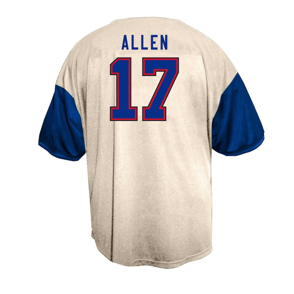 Josh Allen Buffalo Bills Big & Tall Baseball Button-Up Shirt - Cream
