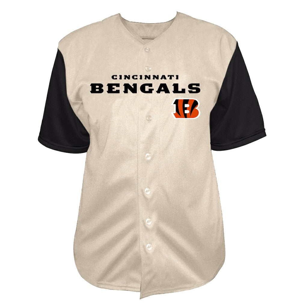 Joe Burrow Cincinnati Bengals Big & Tall Baseball Button-Up Shirt - Cream