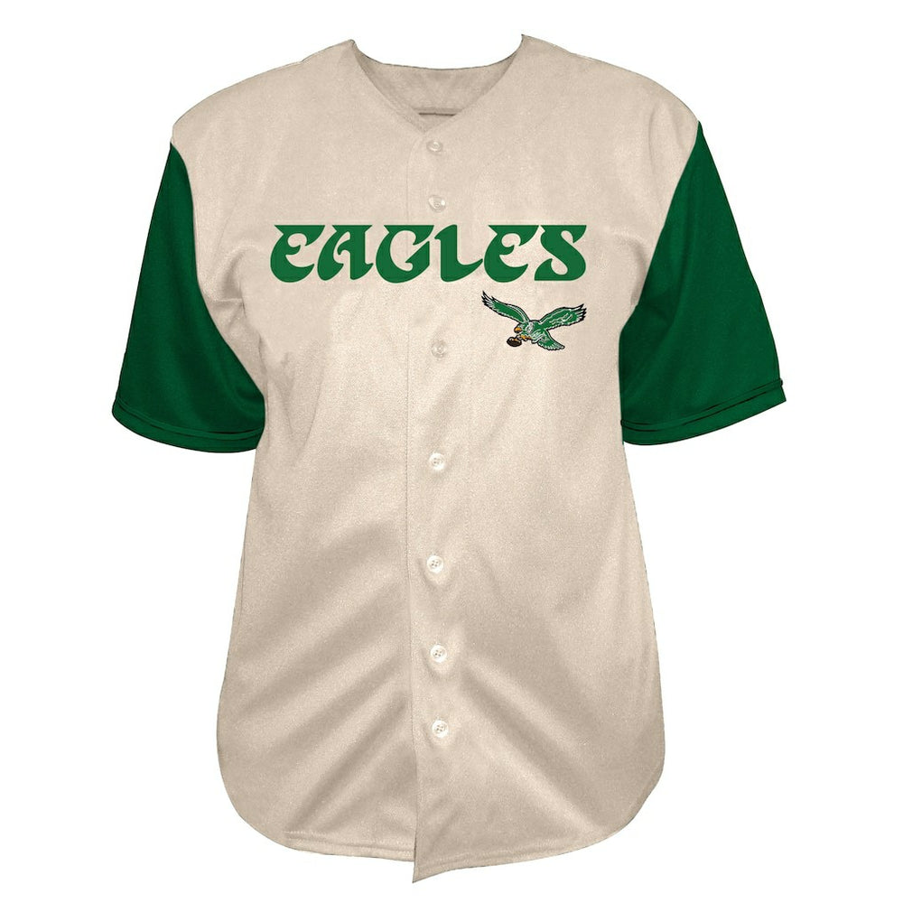 Saquon Barkley Philadelphia Eagles Big & Tall Baseball Button-Up Shirt - Cream