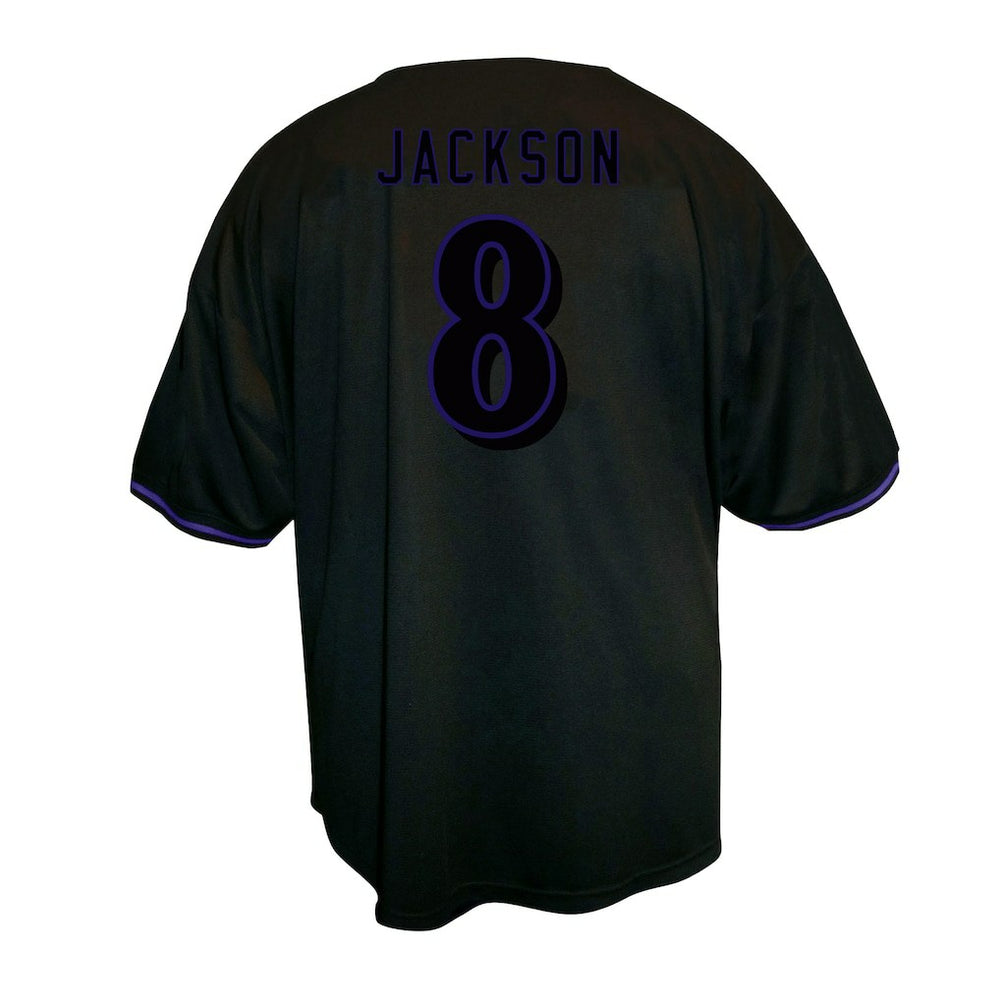 Lamar Jackson Baltimore Ravens Big & Tall Baseball Button-Up Shirt - Black