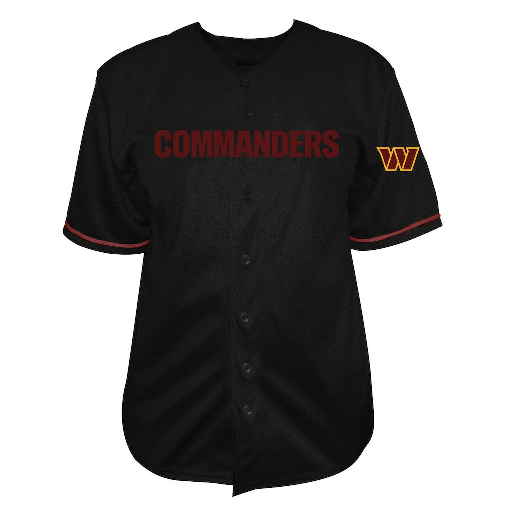 Jayden Daniels Washington Commanders Big & Tall Baseball Button-Up Shirt - Black