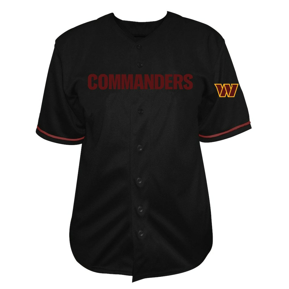 Jayden Daniels Washington Commanders Big & Tall Baseball Button-Up Shirt - Black